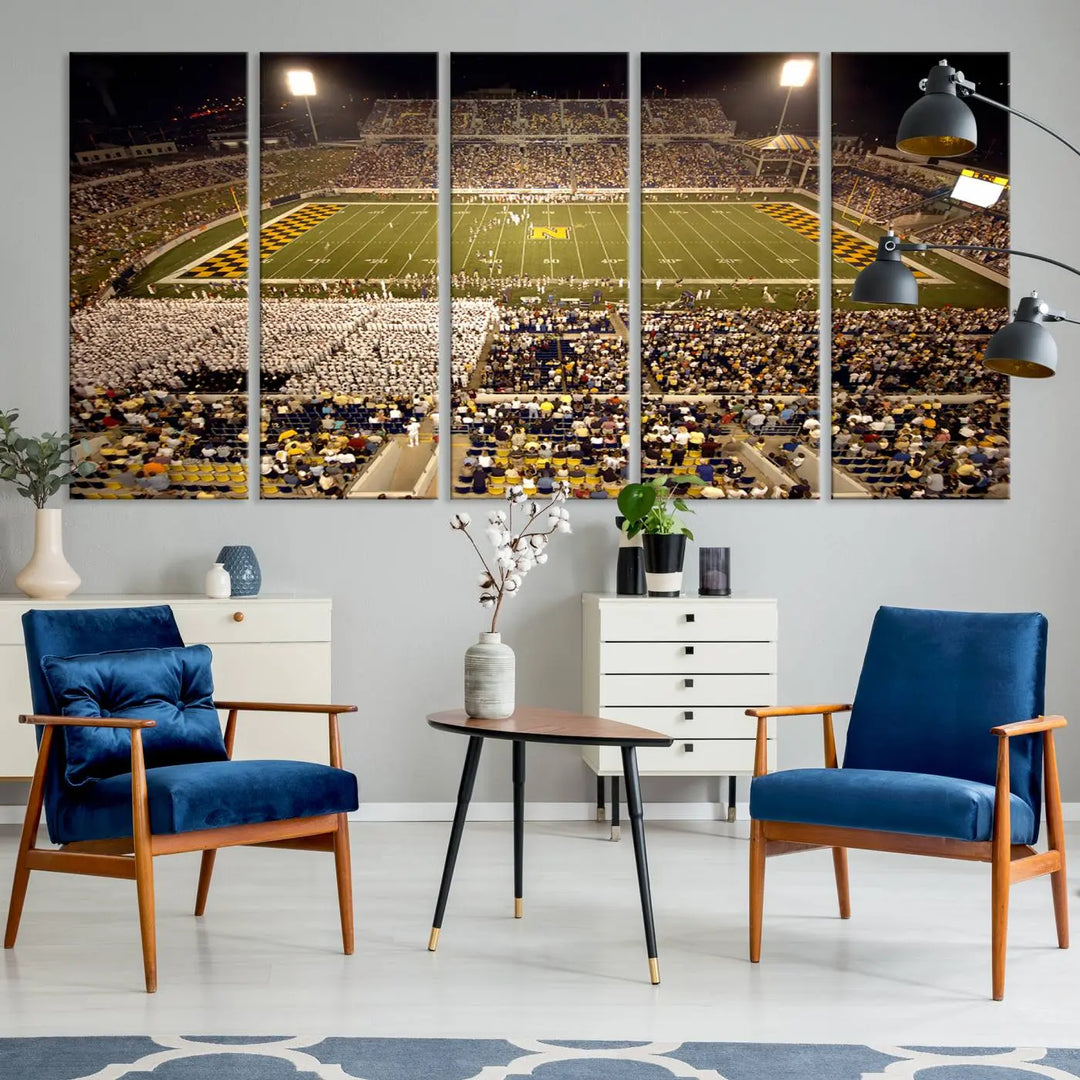 Navy Midshipmen Football Team Print - Navy–Marine Corps Memorial Stadium Wall Art Canvas Print