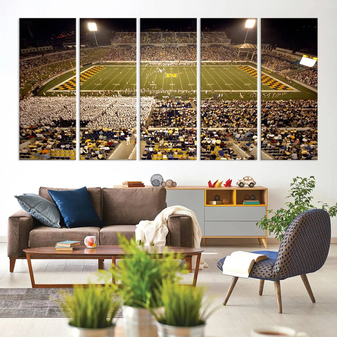 Navy Midshipmen Football Team Print - Navy–Marine Corps Memorial Stadium Wall Art Canvas Print