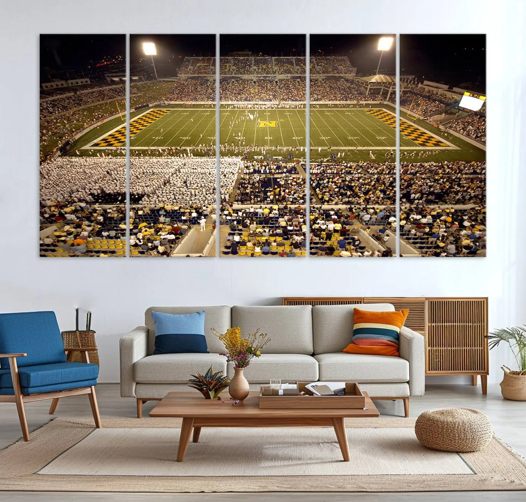 Navy Midshipmen Football Team Print - Navy–Marine Corps Memorial Stadium Wall Art Canvas Print