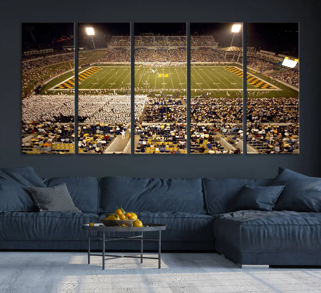 Navy Midshipmen Football Team Print - Navy–Marine Corps Memorial Stadium Wall Art Canvas Print