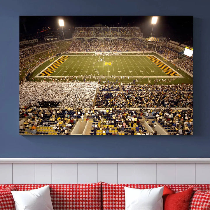 Navy Midshipmen Football Team Print - Navy–Marine Corps Memorial Stadium Wall Art Canvas Print