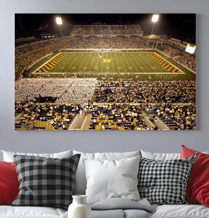 Navy Midshipmen Football Team Print - Navy–Marine Corps Memorial Stadium Wall Art Canvas Print