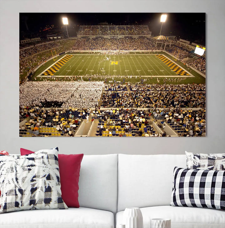 Navy Midshipmen Football Team Print - Navy–Marine Corps Memorial Stadium Wall Art Canvas Print