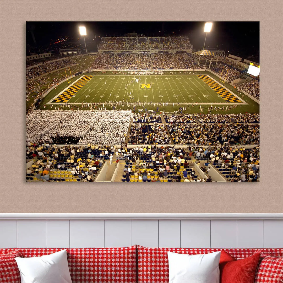 Navy Midshipmen Football Team Print - Navy–Marine Corps Memorial Stadium Wall Art Canvas Print