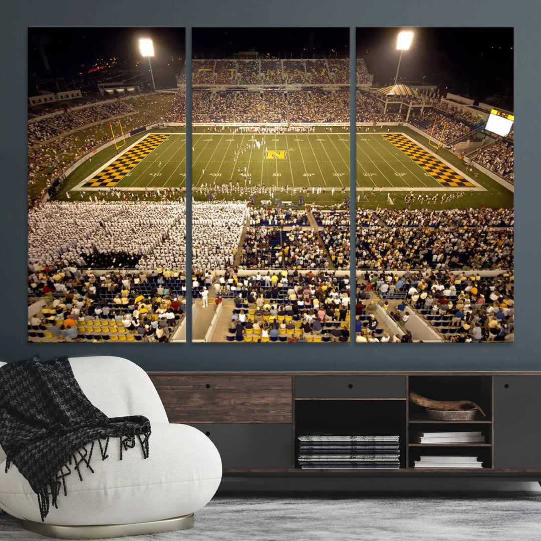 Navy Midshipmen Football Team Print - Navy–Marine Corps Memorial Stadium Wall Art Canvas Print