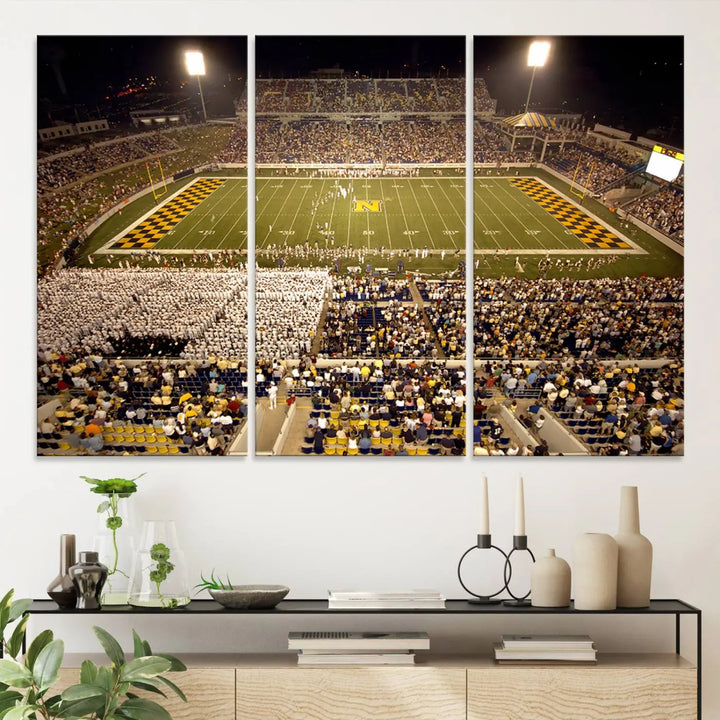 Navy Midshipmen Football Team Print - Navy–Marine Corps Memorial Stadium Wall Art Canvas Print