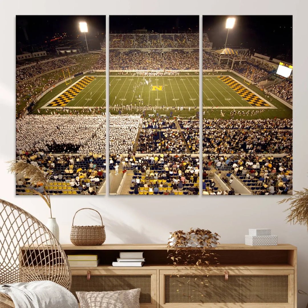 Navy Midshipmen Football Team Print - Navy–Marine Corps Memorial Stadium Wall Art Canvas Print