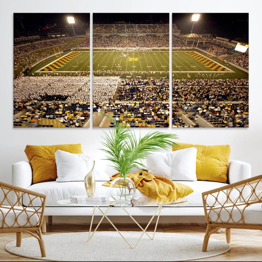 Navy Midshipmen Football Team Print - Navy–Marine Corps Memorial Stadium Wall Art Canvas Print