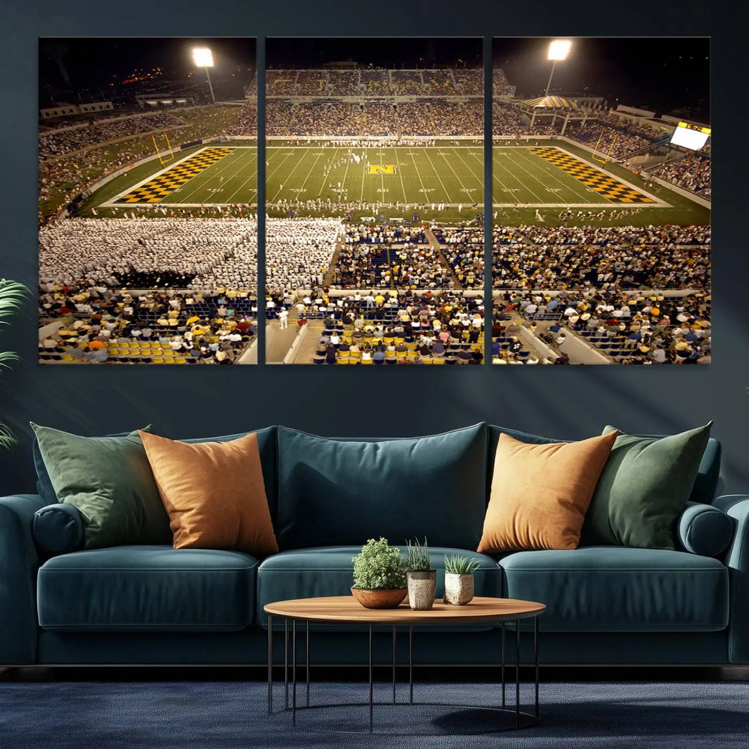 Navy Midshipmen Football Team Print - Navy–Marine Corps Memorial Stadium Wall Art Canvas Print