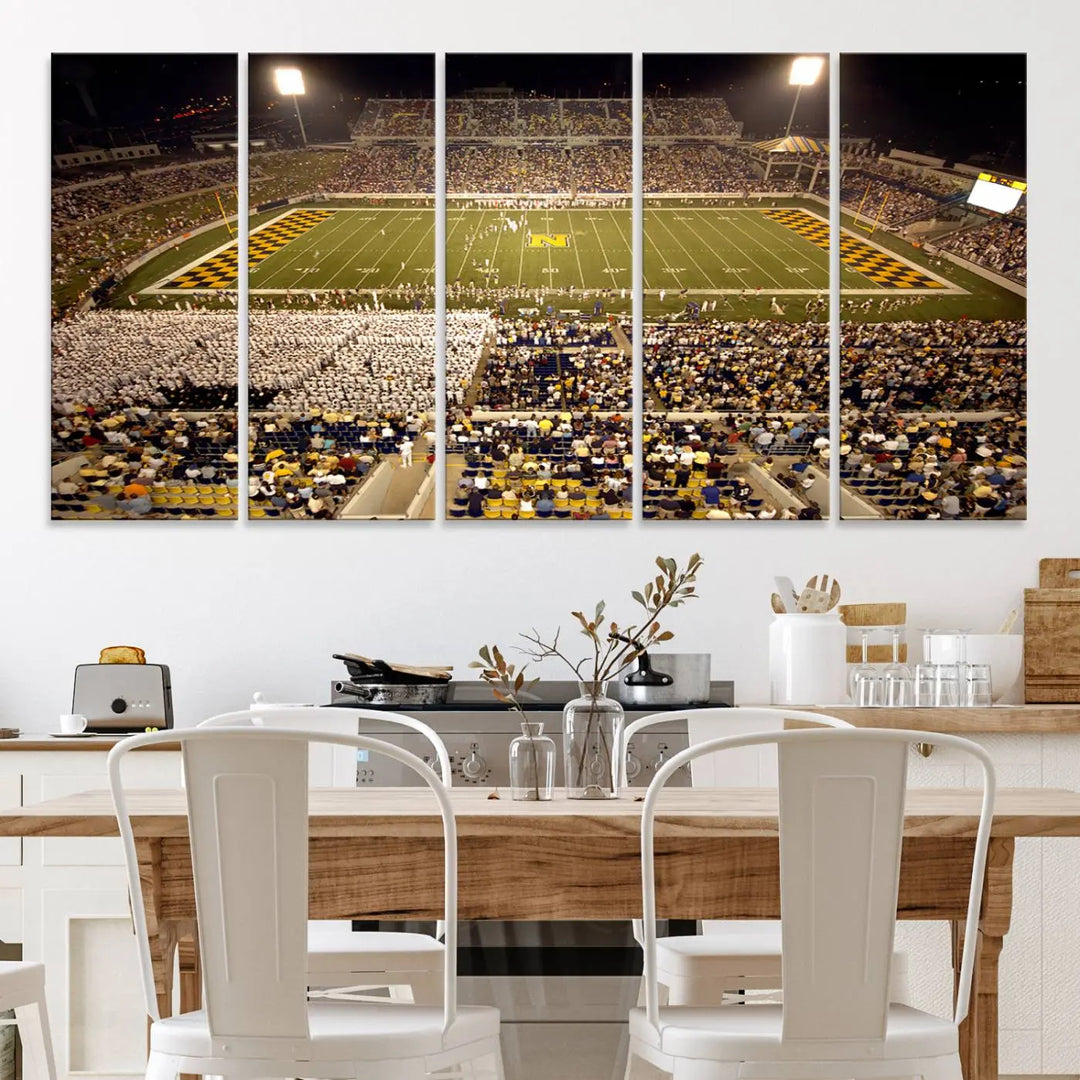 Navy Midshipmen Football Team Print - Navy–Marine Corps Memorial Stadium Wall Art Canvas Print