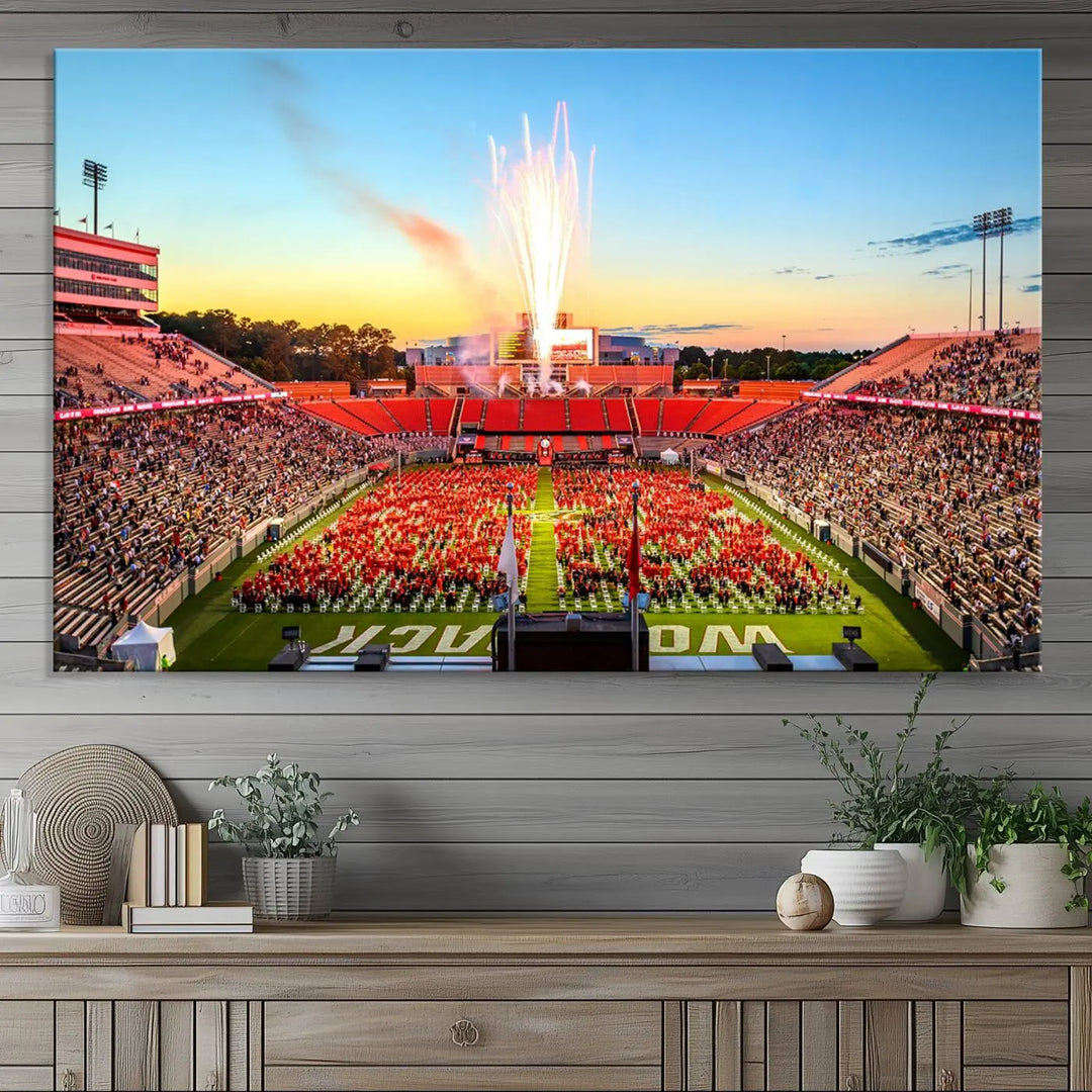 North Carolina State University Wolfpack Football Team Print - Raleigh Carter-Finley Stadium Wall Art Canvas Print