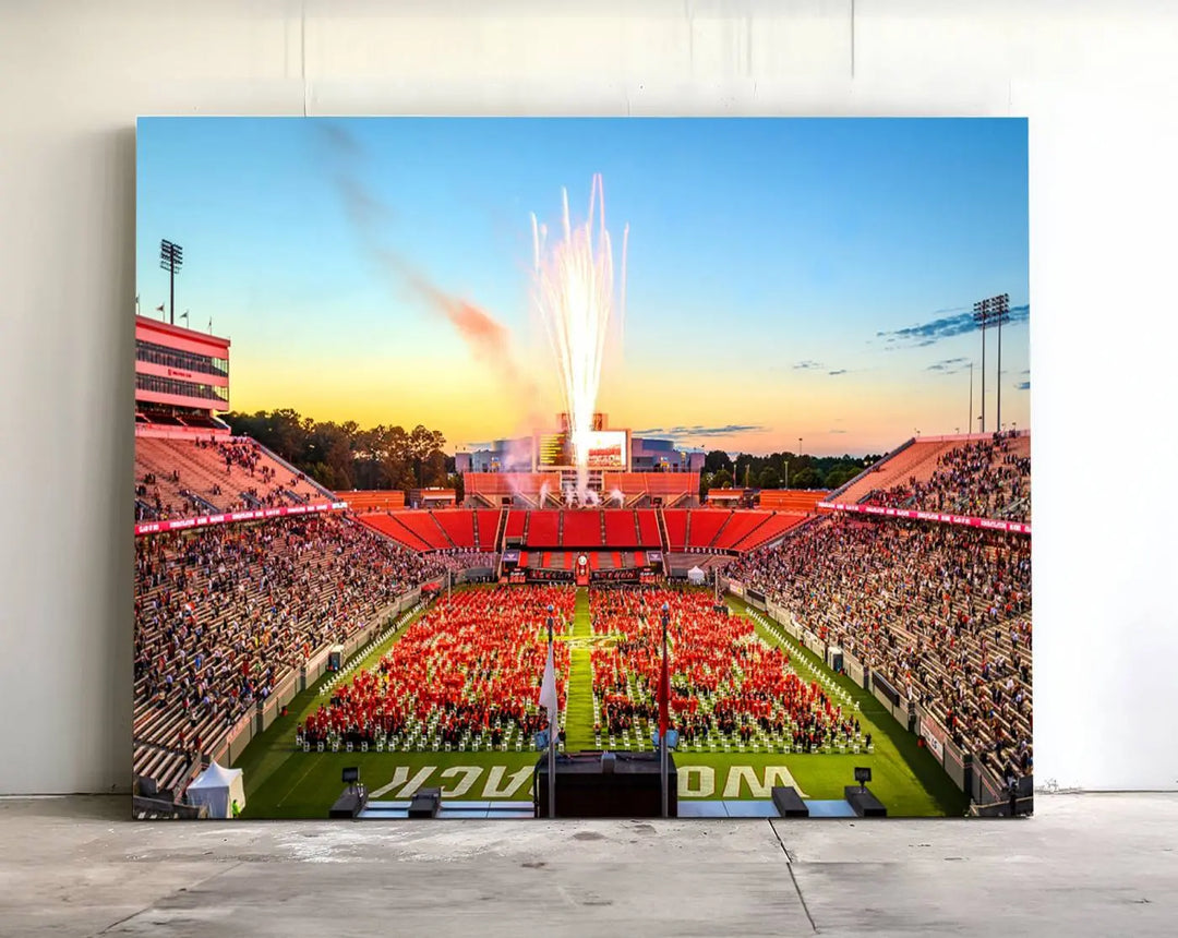 North Carolina State University Wolfpack Football Team Print - Raleigh Carter-Finley Stadium Wall Art Canvas Print