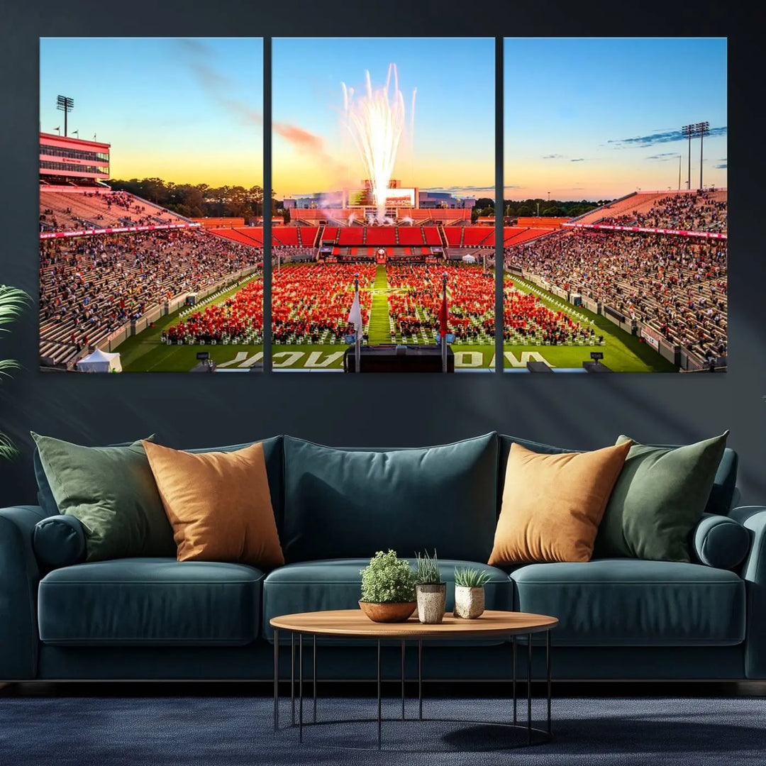 North Carolina State University Wolfpack Football Team Print - Raleigh Carter-Finley Stadium Wall Art Canvas Print