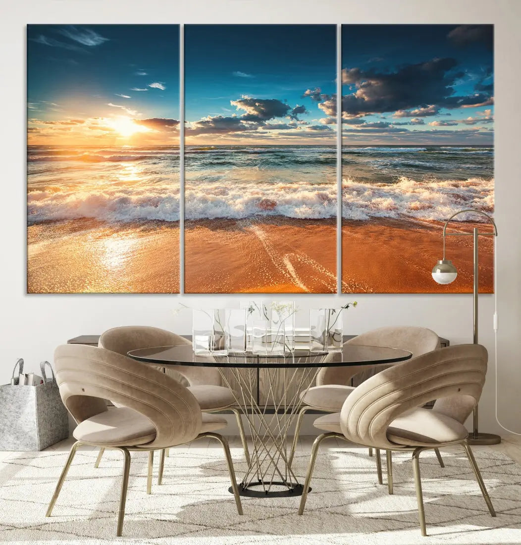 Ocean Beach Coastal Wall Art Canvas Print