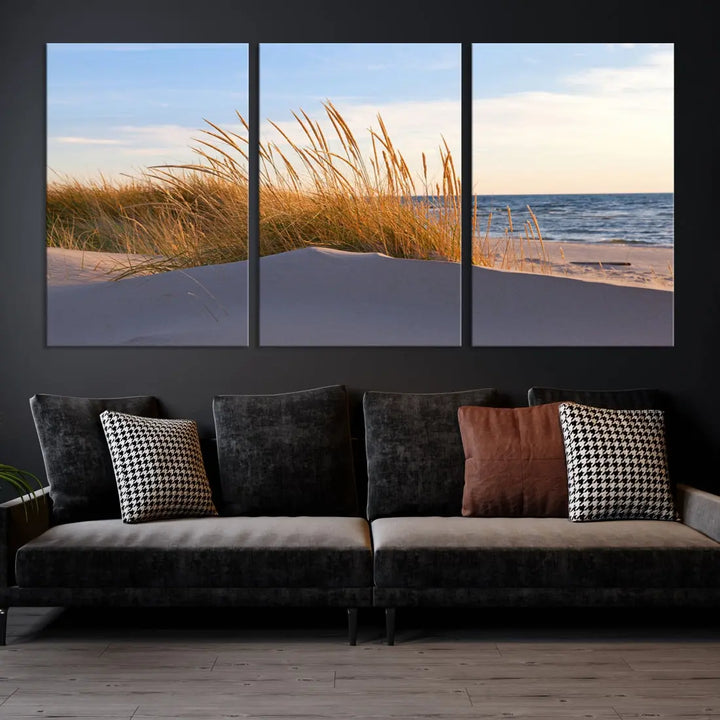 Ocean Beach Wall Art Canvas Print Sunset Artwork Print Coastal Wall Art