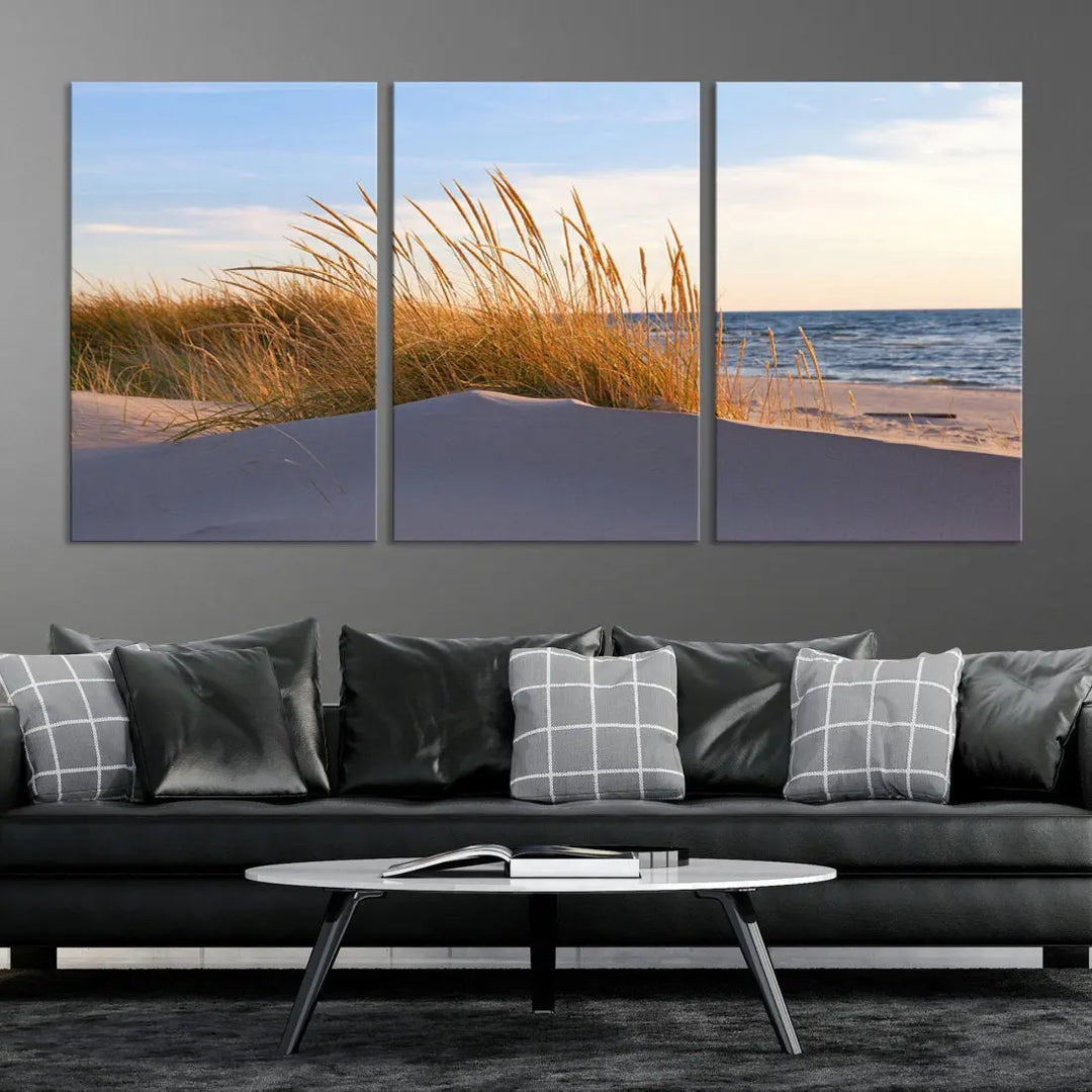 Ocean Beach Wall Art Canvas Print Sunset Artwork Print Coastal Wall Art