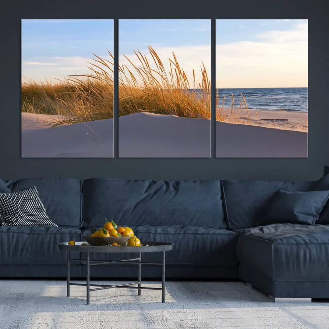 Ocean Beach Wall Art Canvas Print Sunset Artwork Print Coastal Wall Art