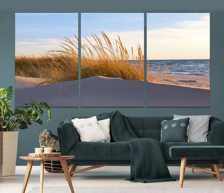 Ocean Beach Wall Art Canvas Print Sunset Artwork Print Coastal Wall Art