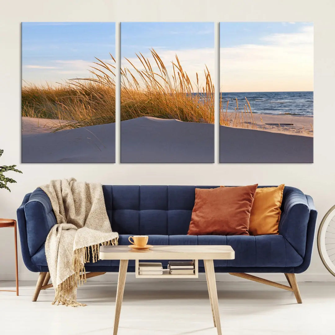 Ocean Beach Wall Art Canvas Print Sunset Artwork Print Coastal Wall Art