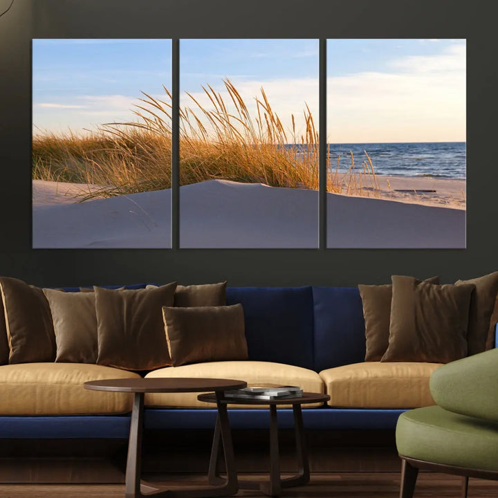 Ocean Beach Wall Art Canvas Print Sunset Artwork Print Coastal Wall Art