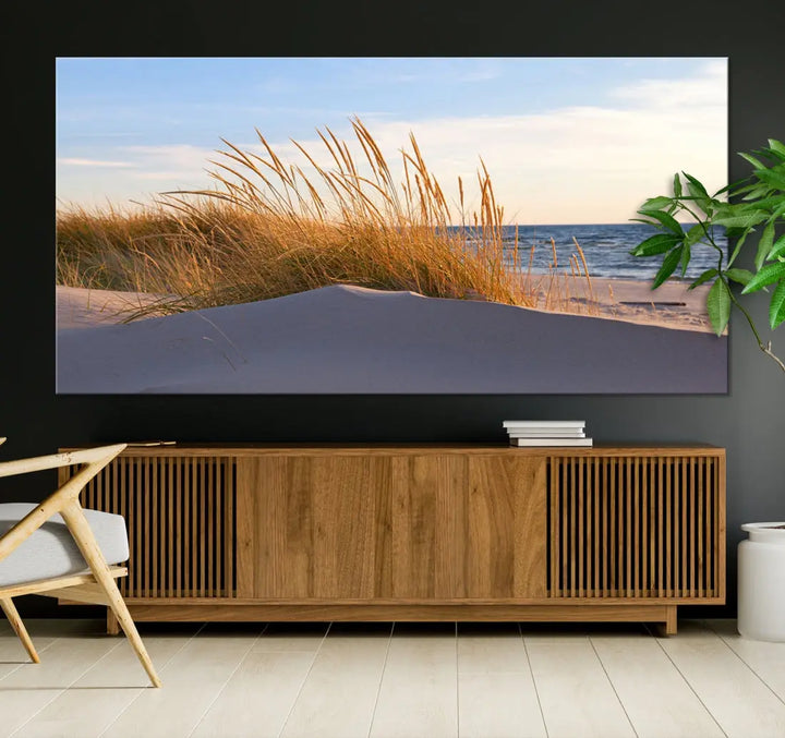 Ocean Beach Wall Art Canvas Print Sunset Artwork Print Coastal Wall Art