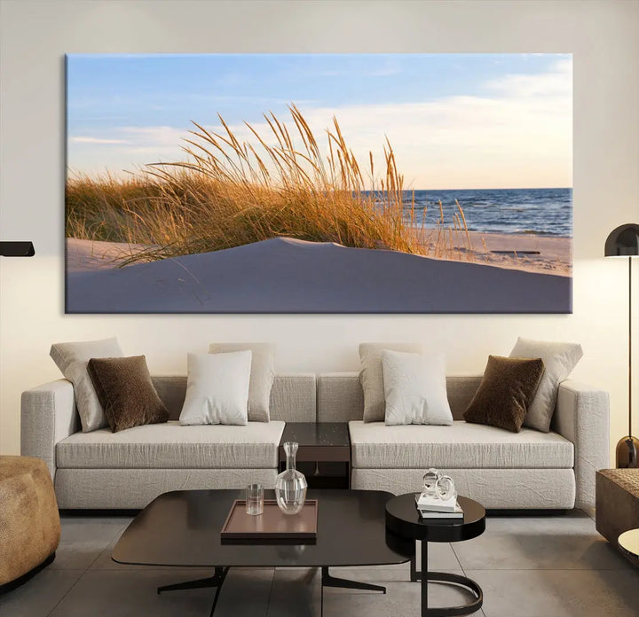 Ocean Beach Wall Art Canvas Print Sunset Artwork Print Coastal Wall Art