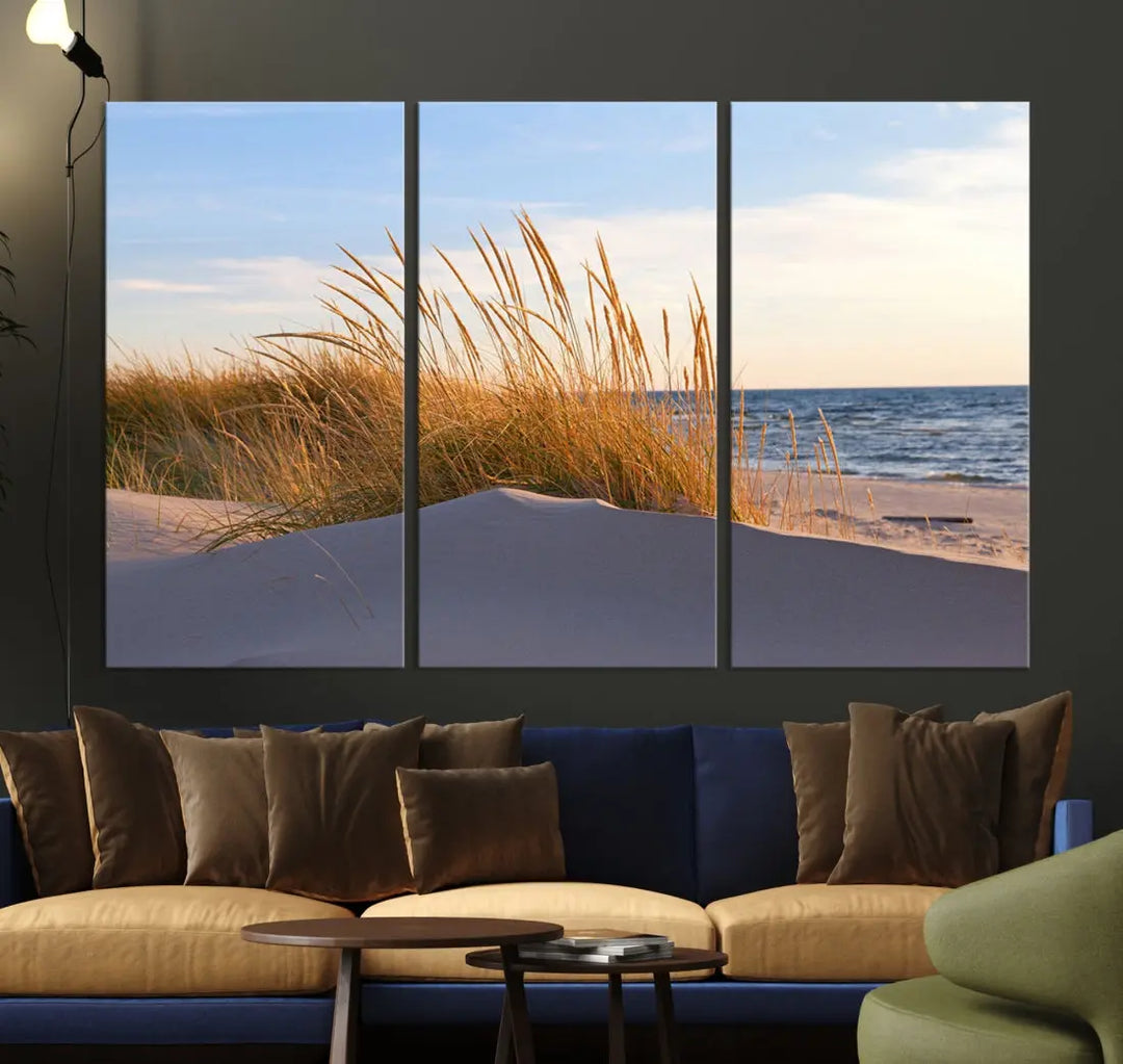 Ocean Beach Wall Art Canvas Print Sunset Artwork Print Coastal Wall Art