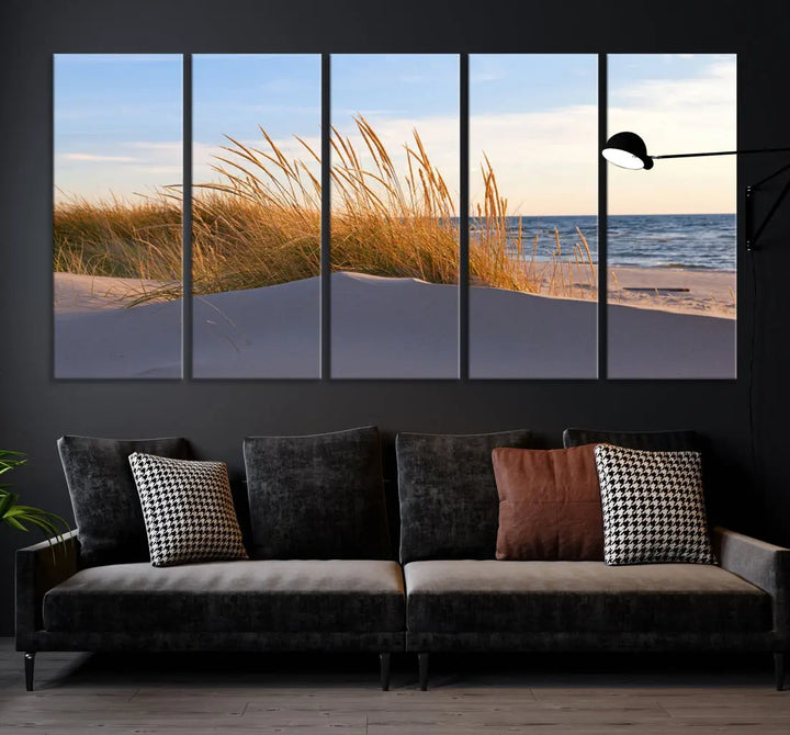 Ocean Beach Wall Art Canvas Print Sunset Artwork Print Coastal Wall Art