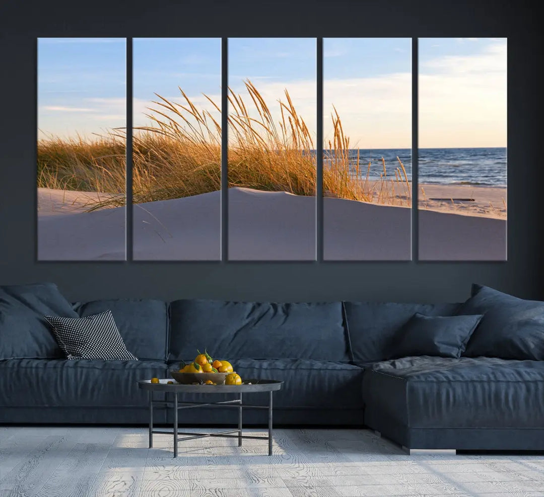 Ocean Beach Wall Art Canvas Print Sunset Artwork Print Coastal Wall Art