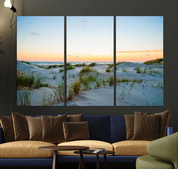 Ocean Beach Wall Art Canvas Print Sunset Artwork Print Coastal Wall Art