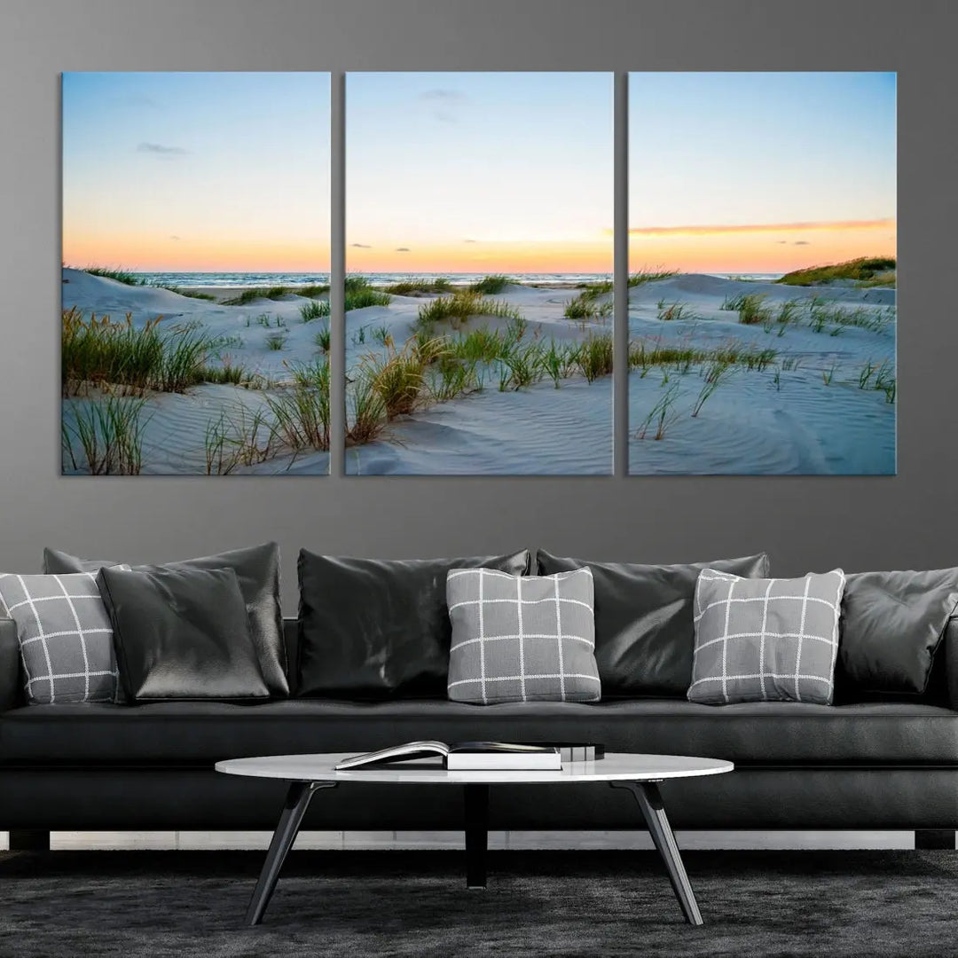 Ocean Beach Wall Art Canvas Print Sunset Artwork Print Coastal Wall Art