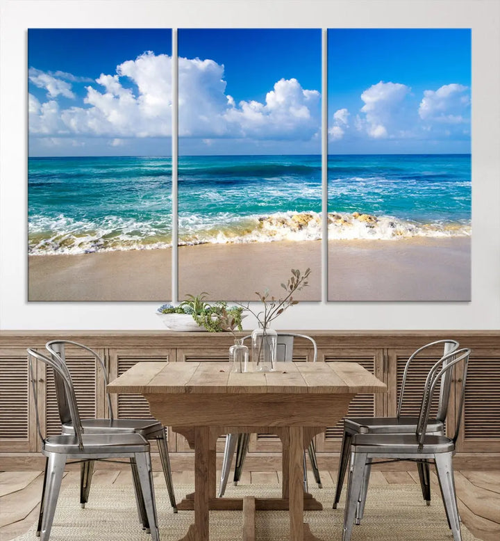 Ocean Beach Wall Art Canvas Print Sunset Artwork Print Coastal Wall Art