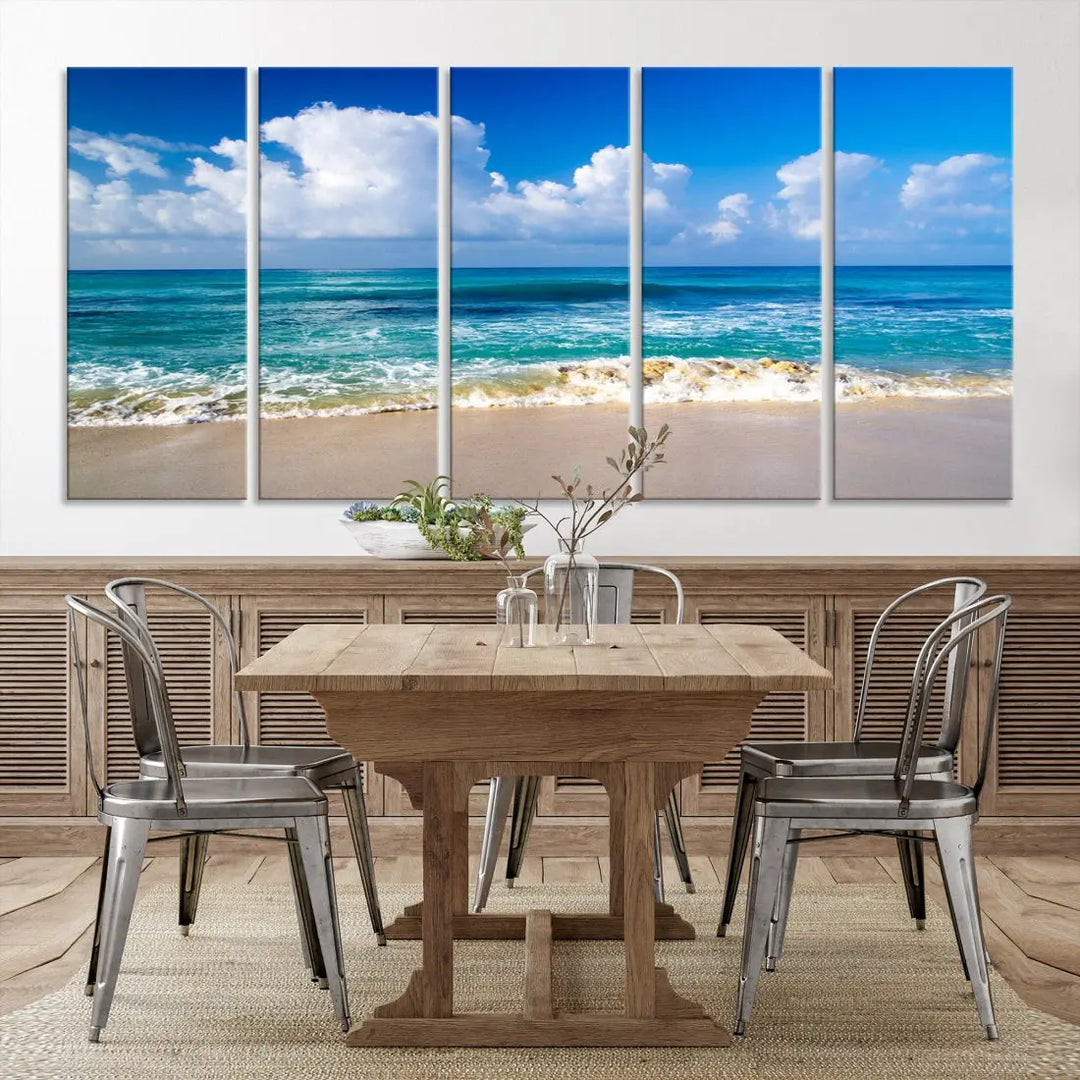 Ocean Beach Wall Art Canvas Print Sunset Artwork Print Coastal Wall Art