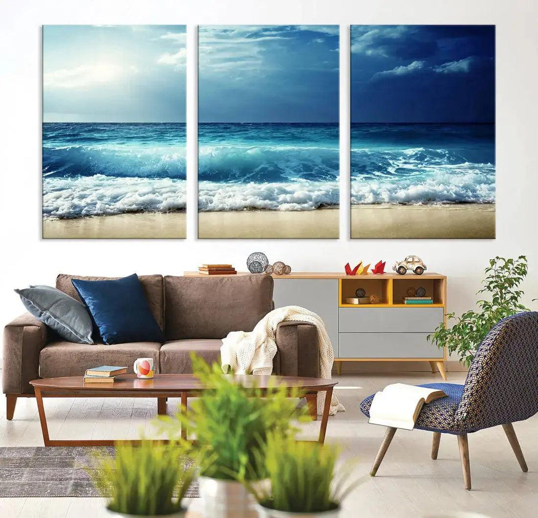 Astonishing Beach Canvas Print Sea Landscape Nautical Coastal Wall Art