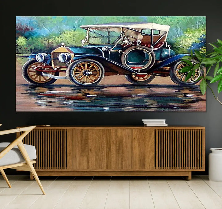 Oil Painting Old Retro Auto Car Giclee Canvas Extra Large Wall Art Print