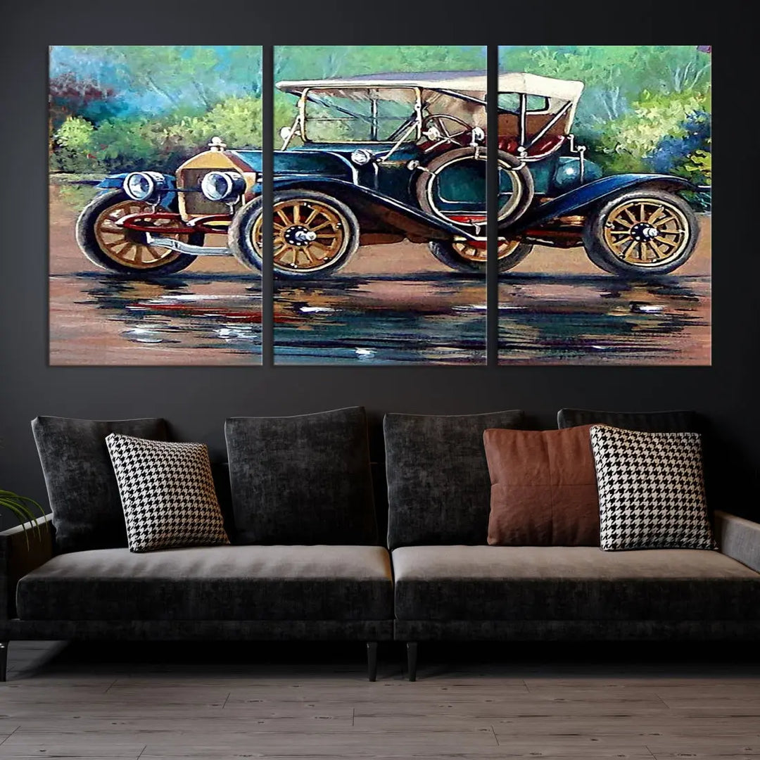 Oil Painting Old Retro Auto Car Giclee Canvas Extra Large Wall Art Print