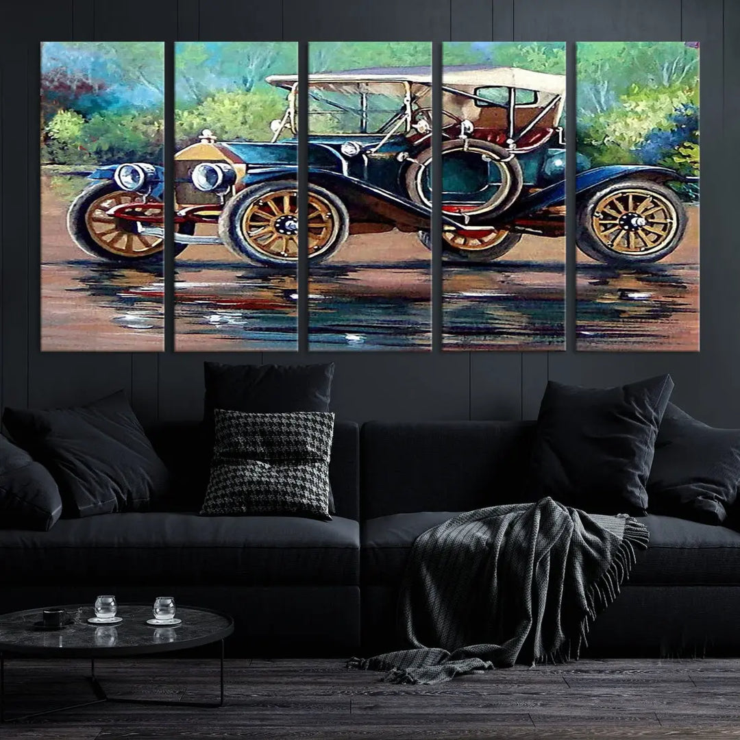 Oil Painting Old Retro Auto Car Giclee Canvas Extra Large Wall Art Print