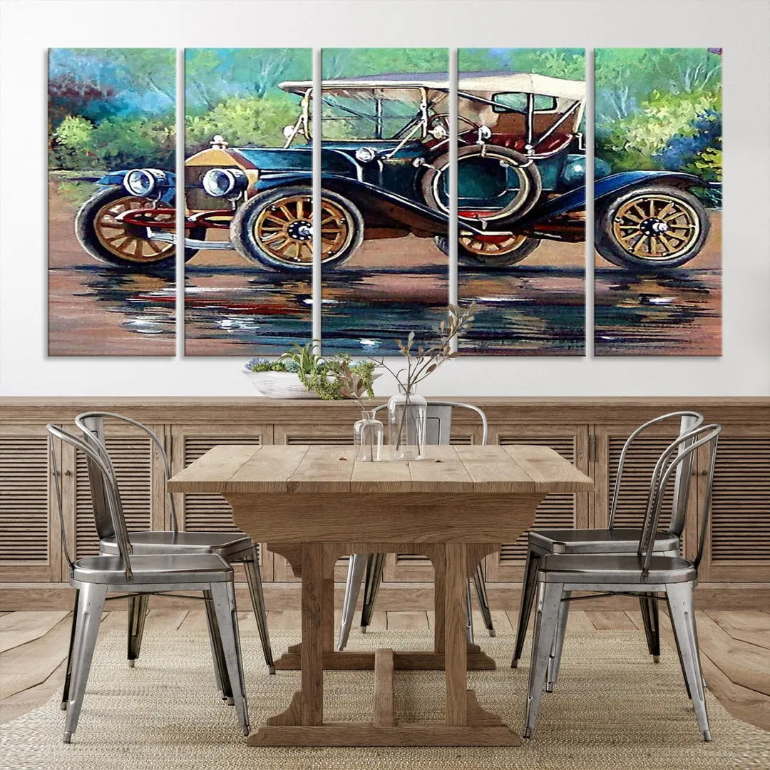 Oil Painting Old Retro Auto Car Giclee Canvas Extra Large Wall Art Print