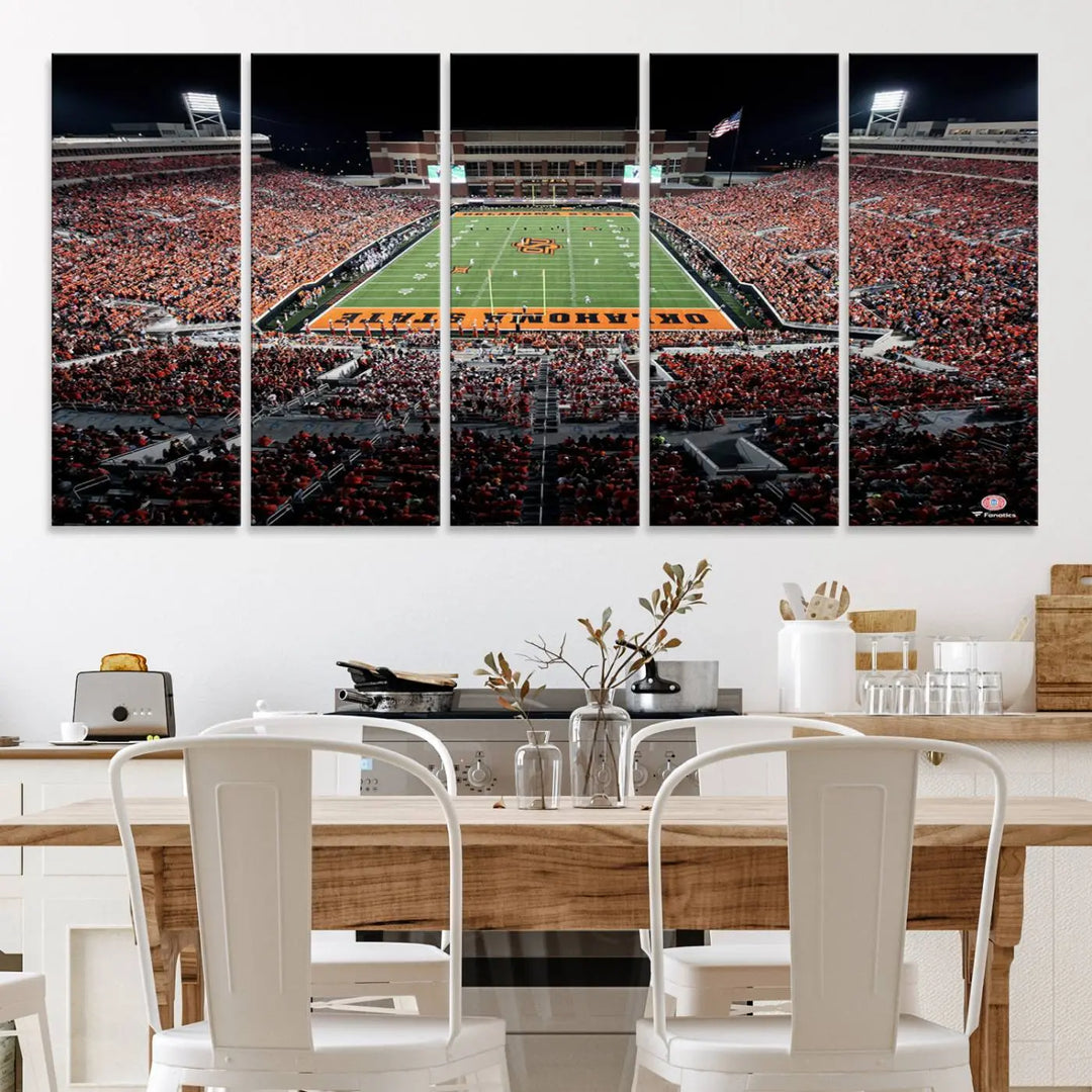 Oklahoma State Cowboys Football Team Print - Stillwater Boone Pickens Stadium Wall Art Canvas Print