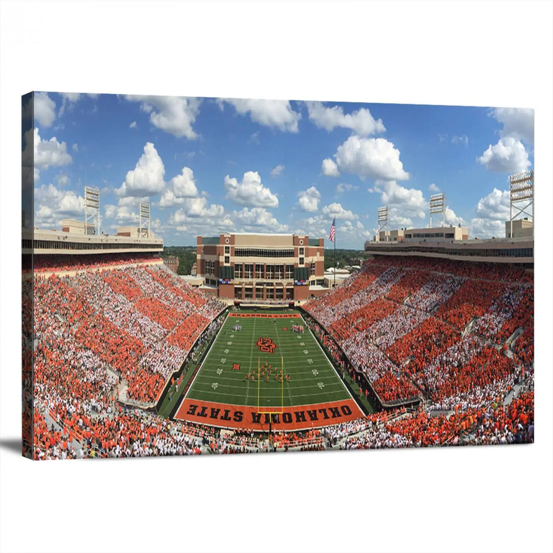 Oklahoma State Cowboys Football Team Print - Stillwater Boone Pickens Stadium Wall Art Canvas Print