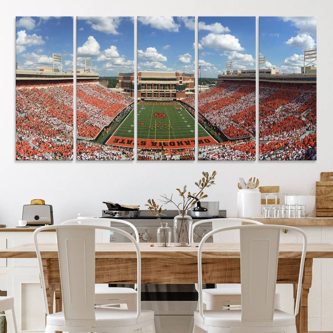 Oklahoma State Cowboys Football Team Print - Stillwater Boone Pickens Stadium Wall Art Canvas Print