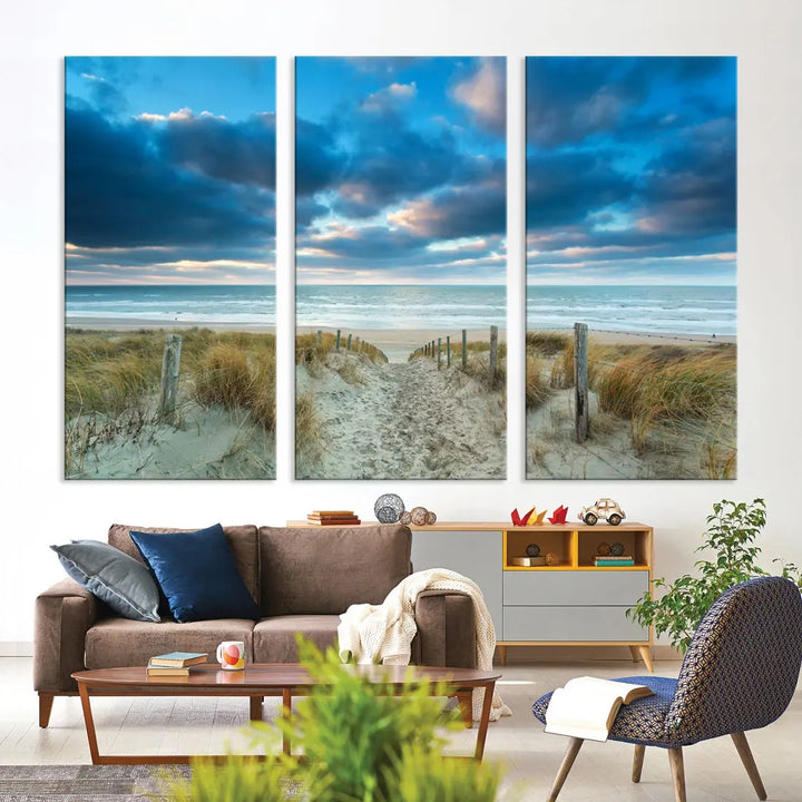 Path to Beach Canvas Wall Art Landscape Print Large Artwork for Walls