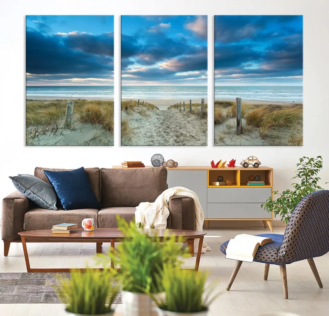 Path to Beach Canvas Wall Art Landscape Print Large Artwork for Walls