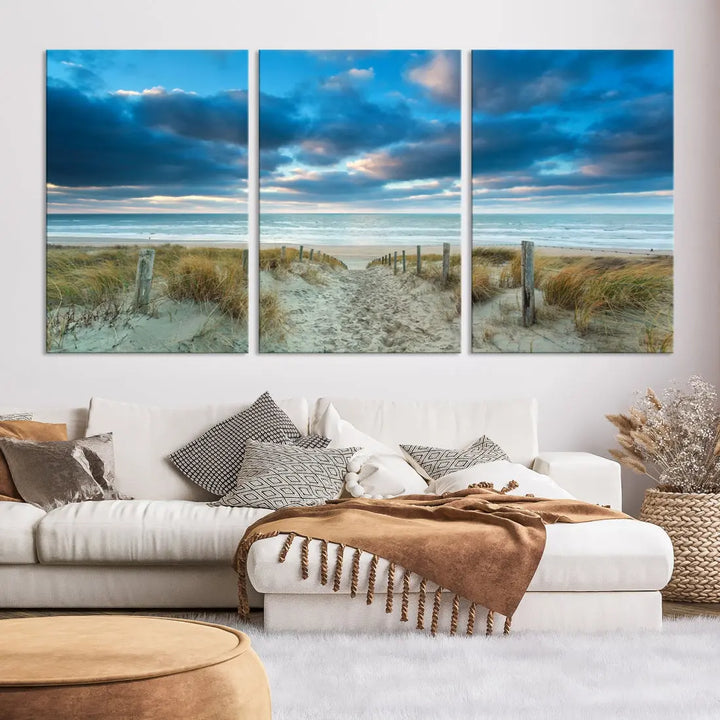 Path to Beach Canvas Wall Art Landscape Print Large Artwork for Walls