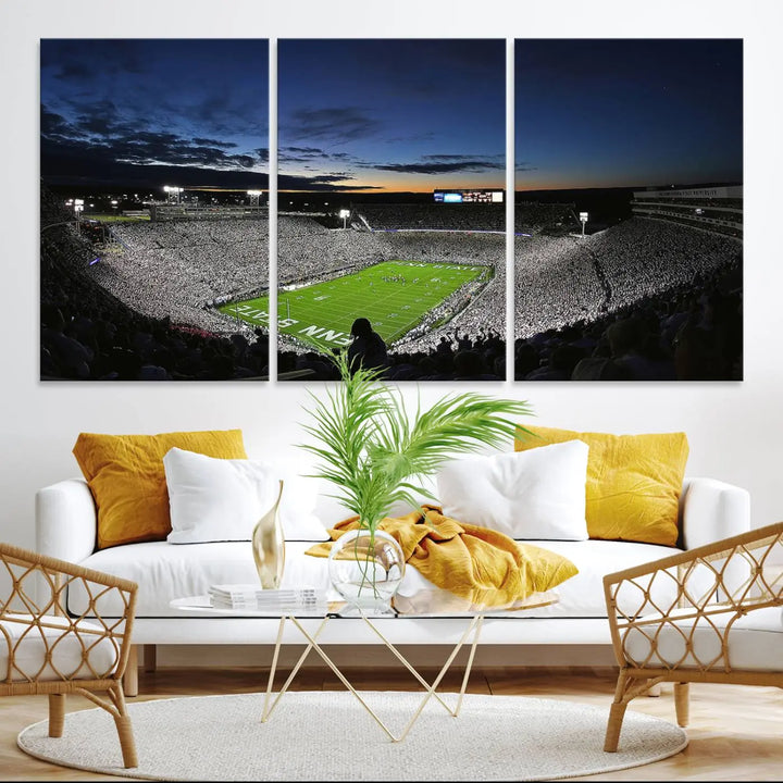 Penn State Nittany Lions Football Team Print - University Park Beaver Stadium Wall Art Canvas Print