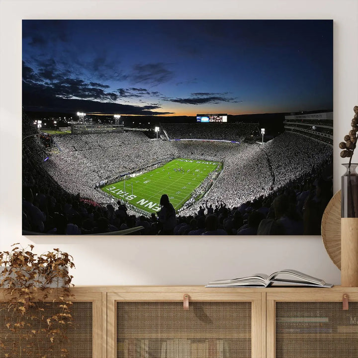 Penn State Nittany Lions Football Team Print - University Park Beaver Stadium Wall Art Canvas Print