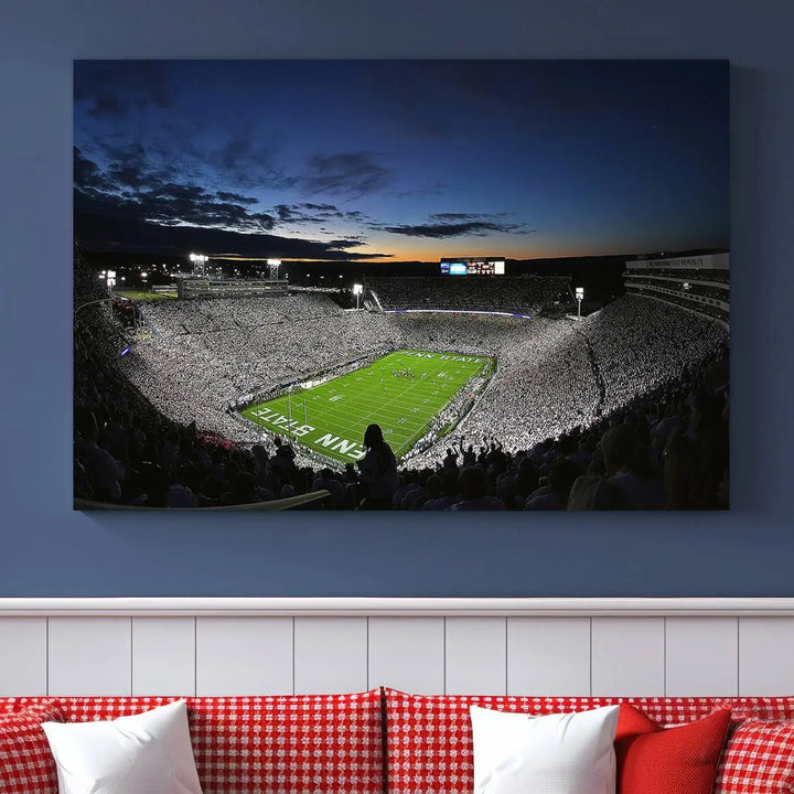 Penn State Nittany Lions Football Team Print - University Park Beaver Stadium Wall Art Canvas Print