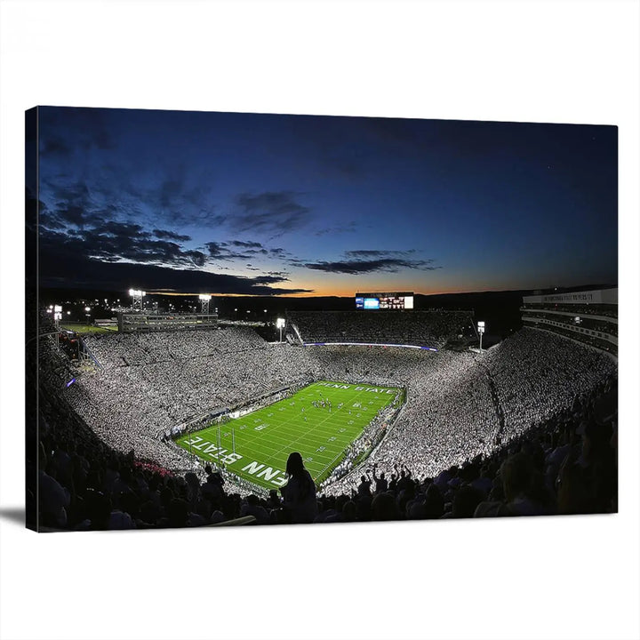 Penn State Nittany Lions Football Team Print - University Park Beaver Stadium Wall Art Canvas Print