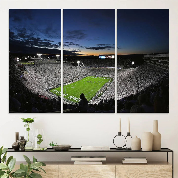 Penn State Nittany Lions Football Team Print - University Park Beaver Stadium Wall Art Canvas Print