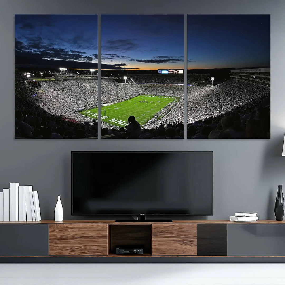 Penn State Nittany Lions Football Team Print - University Park Beaver Stadium Wall Art Canvas Print